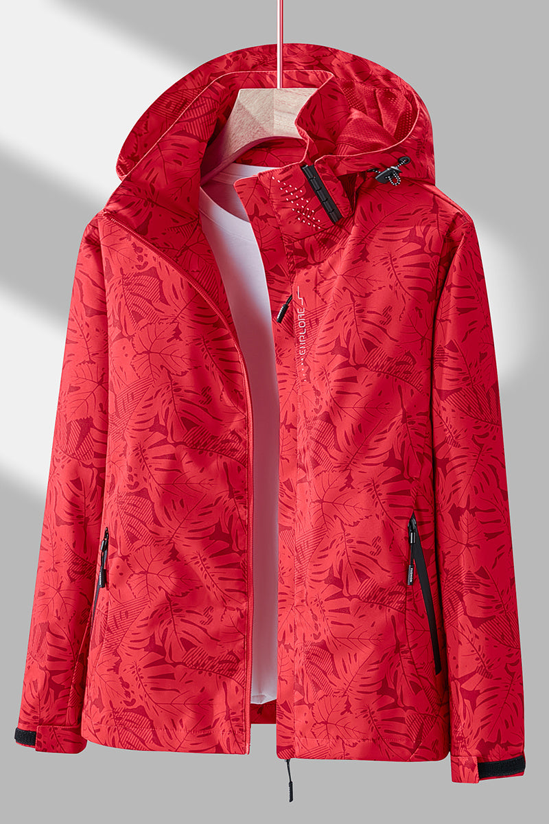 Women'S Windproof Jacket with Full-Zip Front - Lightweight Outdoor Coat, Stand Collar, Non-Stretch Fabric for Hiking, Camping, Travel - Bright Pink Windproof Shell (Spring/Fall/Summer) - Easy-Care Design, Hiking Gear, Camping -