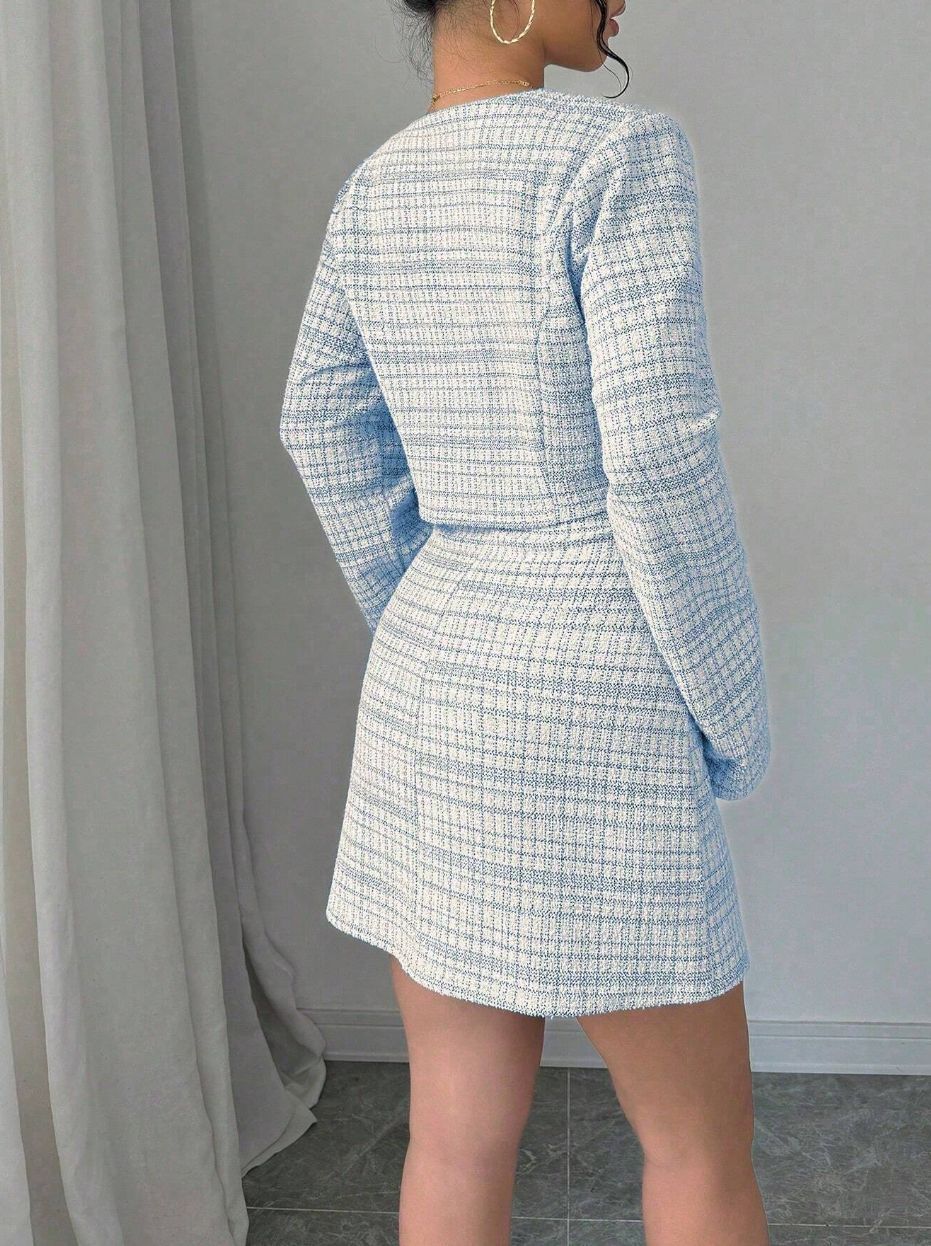 Elevate your style with this fashionable and elegant two-piece dress set for women—perfect for making a chic, polished statement! -