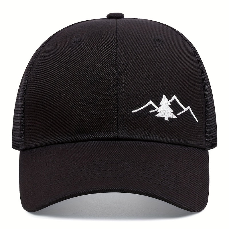 Vintage Pine Tree Embroidered Trucker Cap -