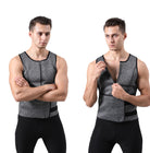 Optimize your workout with this men's adjustable compression tank top and waist trainer set! -