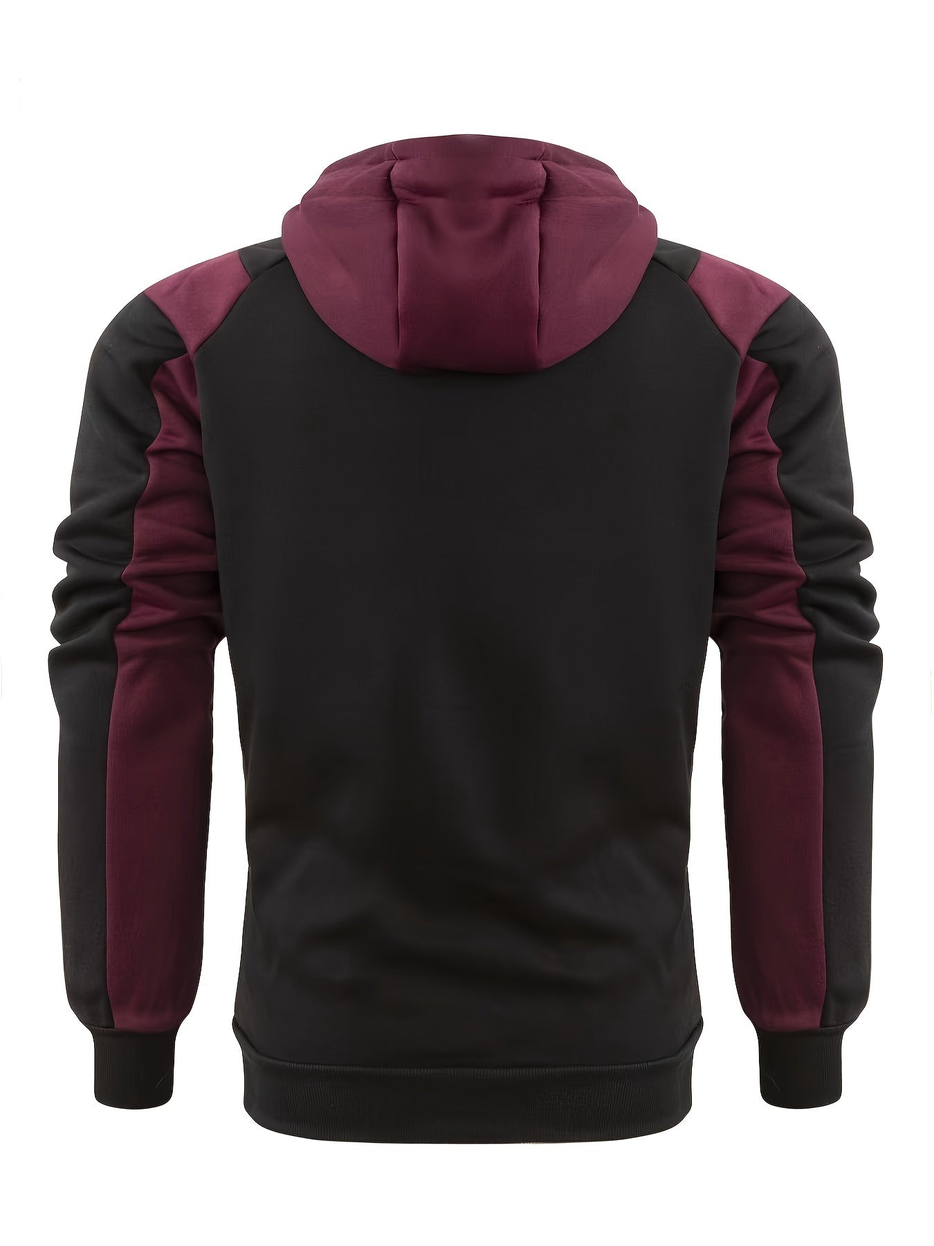 Men's Casual Color Block Zip Up Jacket With Hood - Varsity Style - Soft Fleece Lining - Perfect for Fall/Winter - Ideal Gift for Teenagers & Young Adults -