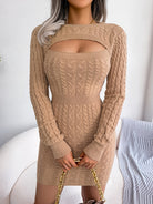 Turn heads in this elegant ribbed knit dress! -