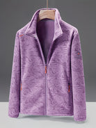 Women's Autumn and Winter Fleece Jacket, Stand Collar Cardigan, Thick Insulated Mink Fleece Outdoor Jacket Sweatshirt, Cold Weather Jacket, Outdoor Wear, Cozy Winter Top, Fleece Cardigan, Women's Cardigan, Long Sleeve Top, Ca -