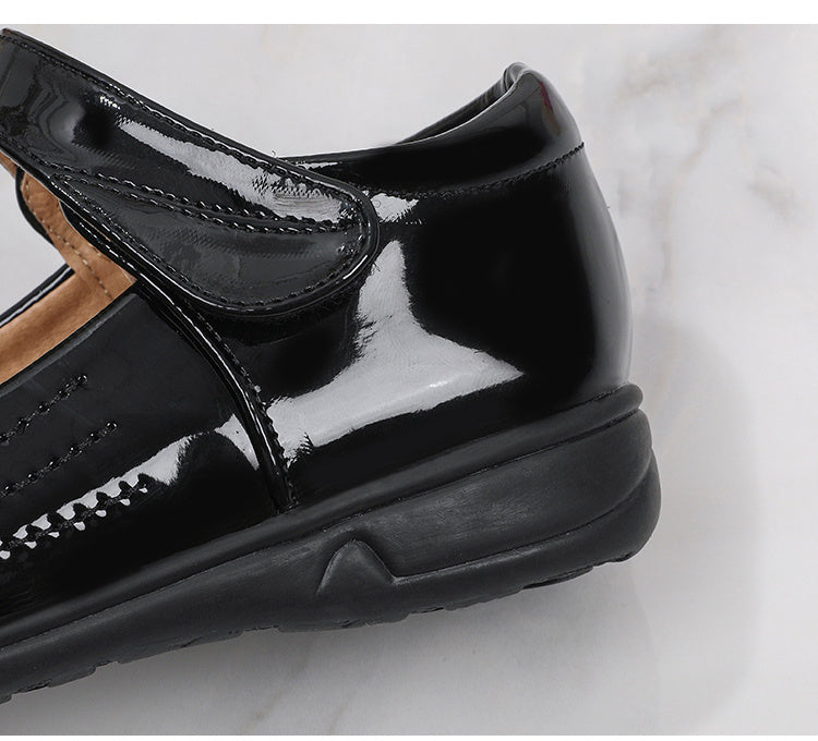 [School Essential] Girls' Black Mary Jane Flats with Bow Detail - Non-Slip, Comfortable PU Insole, Round Toe Casual & Performance Shoes for Students, Perfect for Spring/Autumn, Casual Youngsters Shoes|Strap Adornment Footwear -