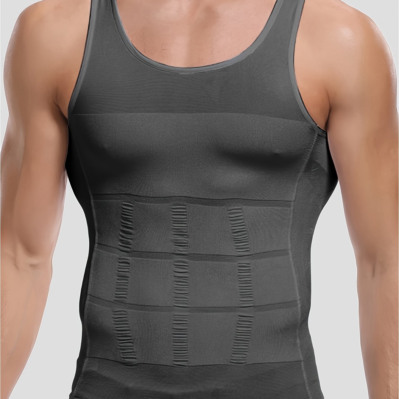 Sculpt your silhouette with this men's compression body shaper tank top—your secret slimming vest! -