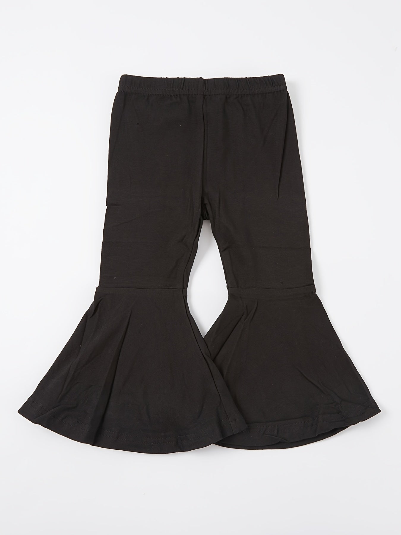 Girls' High-Waisted Flared Pants - Stretchy Bell-Bottoms, Non-Belted Waist, for Dance, Everyday & Formal Events - Spring/Fall Pants for Girls - Easy-Care Outfit, Dance Attire, Non belted Design, Comfortable Fit, Perfect for O -