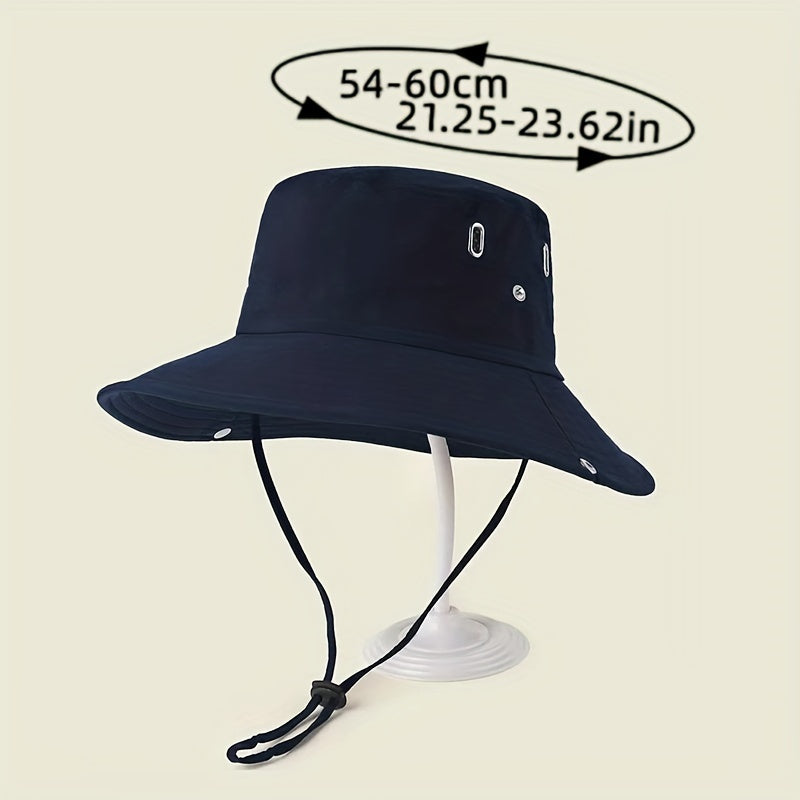 Wide Brim Fisherman Hat - djustable Unise Outdoor Sun Hat with UPN-like Buckle, Breathable -Season for Men & Women, Fishing,W Beach - Black (White Piping) - Hand Wash Only, Bucket Hat, Fishing Hat, Bucket Hat Women, Hats For -