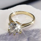 Sparkle bright with this women's one-carat silver moissanite ring! -