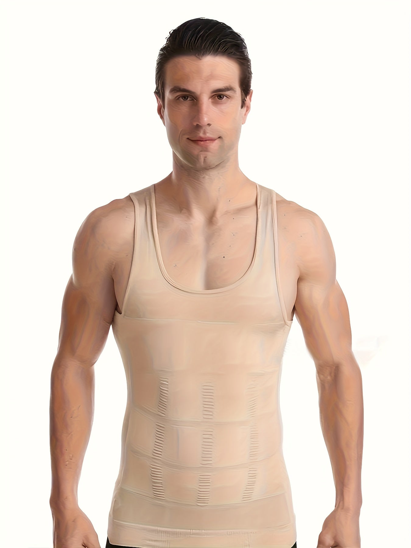 Sculpt your silhouette with this men's compression body shaper tank top—your secret slimming vest! -