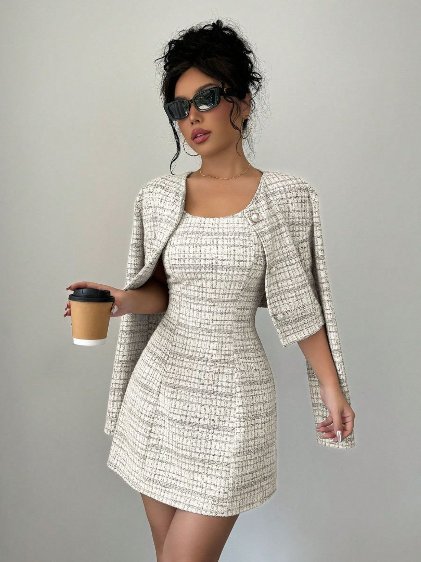 Elevate your style with this fashionable and elegant two-piece dress set for women—perfect for making a chic, polished statement! -