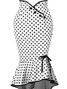 Polka Dot Bodycon Button Lace Up Skirts, Sexy Mature Fishtail Party Skirts, Women's Clothing -