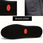 Step into comfort and safety with these men's genuine leather slip-on, slip-resistant shoes! -