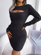 Turn heads in this elegant ribbed knit dress! -