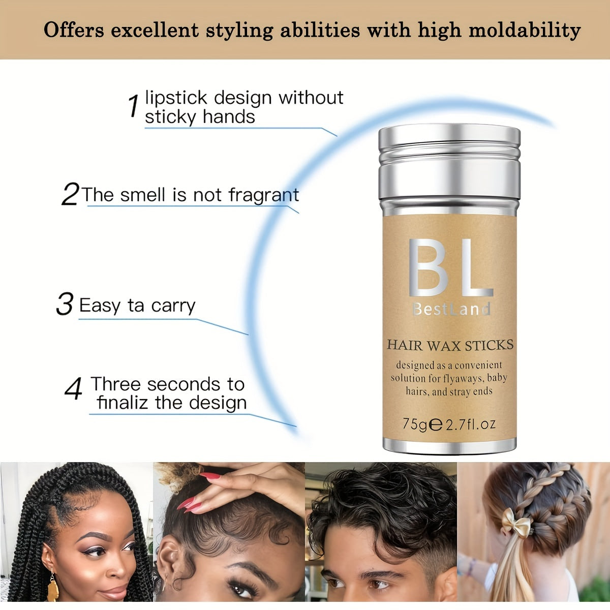 Tame your locks and rock your look with this trusty hair styling wax! -