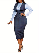 Make a bold statement in this new sexy button-front plaid pencil skirt! -