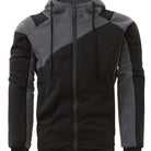 Men's Casual Color Block Zip Up Jacket With Hood - Varsity Style - Soft Fleece Lining - Perfect for Fall/Winter - Ideal Gift for Teenagers & Young Adults -