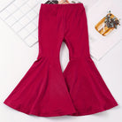 Girls' High-Waisted Flared Pants - Stretchy Bell-Bottoms, Non-Belted Waist, for Dance, Everyday & Formal Events - Spring/Fall Pants for Girls - Easy-Care Outfit, Dance Attire, Non belted Design, Comfortable Fit, Perfect for O -