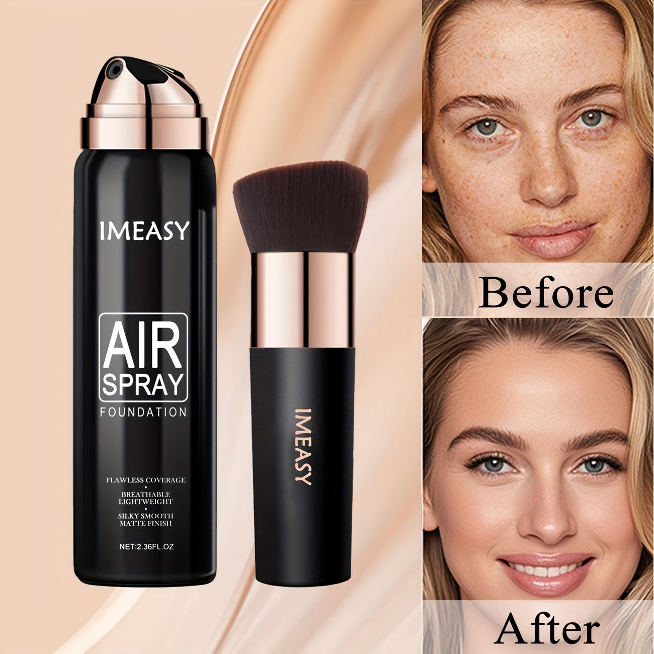 3-Color Spray Foundation with Brush -