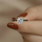 Sparkle bright with this women's one-carat silver moissanite ring! -
