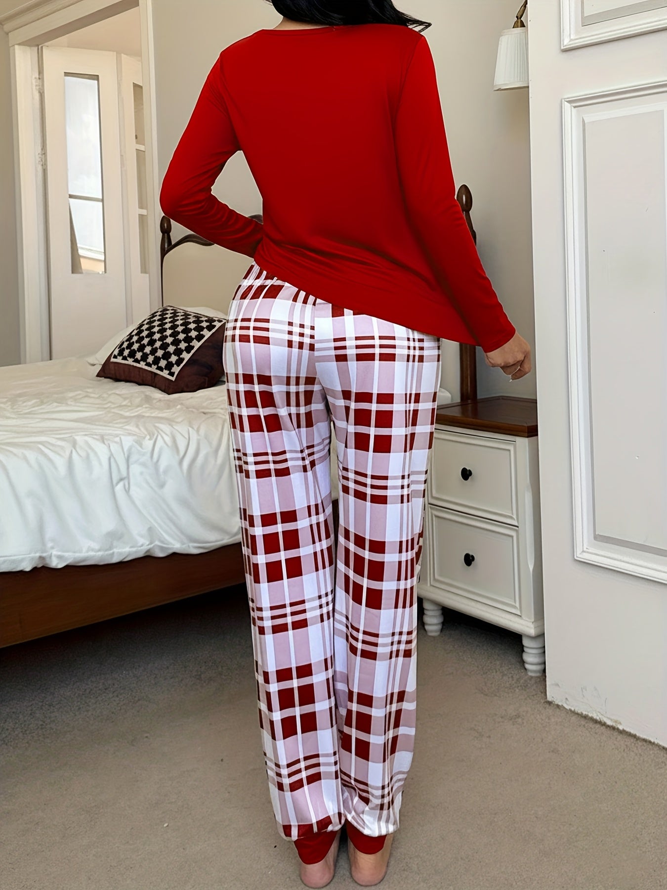 Ladies' Heart Print Pajama Set -