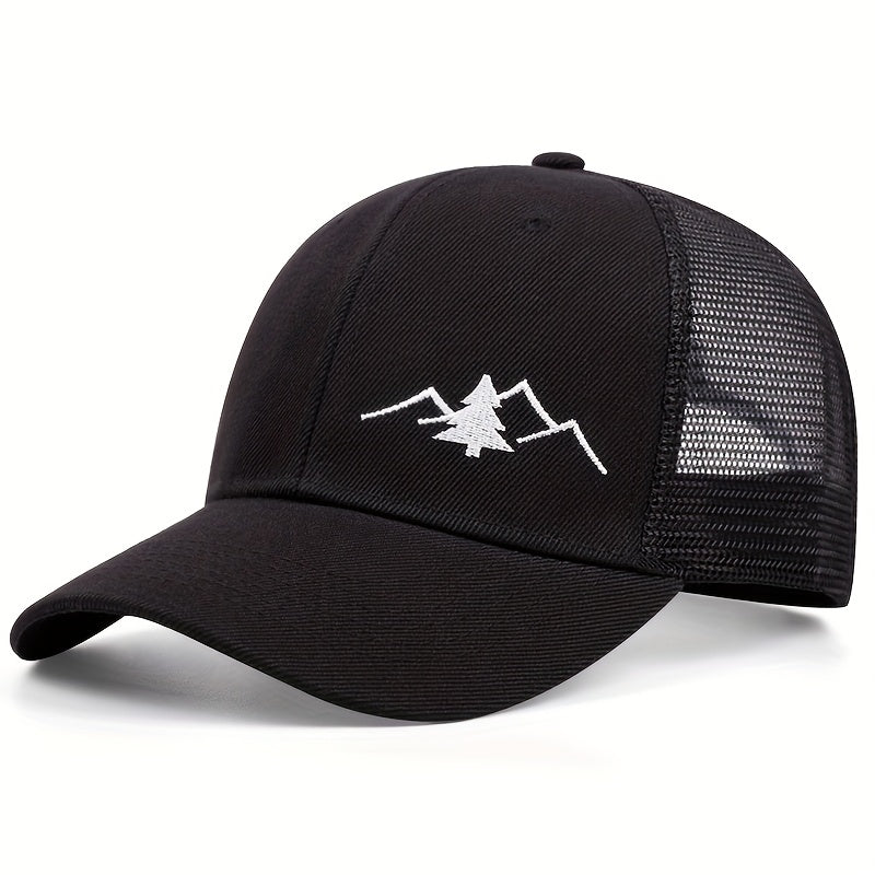 Vintage Pine Tree Embroidered Trucker Cap -
