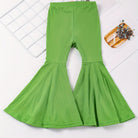 Girls' High-Waisted Flared Pants - Stretchy Bell-Bottoms, Non-Belted Waist, for Dance, Everyday & Formal Events - Spring/Fall Pants for Girls - Easy-Care Outfit, Dance Attire, Non belted Design, Comfortable Fit, Perfect for O -