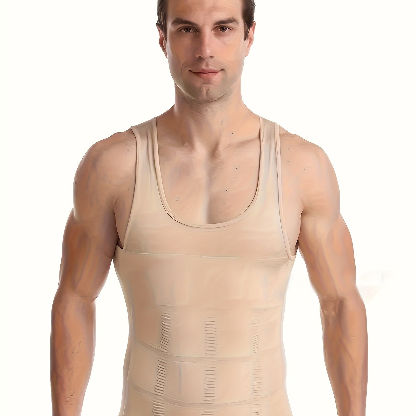 Sculpt your silhouette with this men's compression body shaper tank top—your secret slimming vest! -