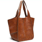 Large Capacity Retro PU Tote Bag For Women - Spacious & Stylish Handbag With Handy Front Pocket For Work, Travel & Everyday Chic -