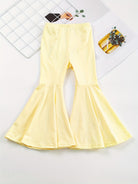 Girls' High-Waisted Flared Pants - Stretchy Bell-Bottoms, Non-Belted Waist, for Dance, Everyday & Formal Events - Spring/Fall Pants for Girls - Easy-Care Outfit, Dance Attire, Non belted Design, Comfortable Fit, Perfect for O -