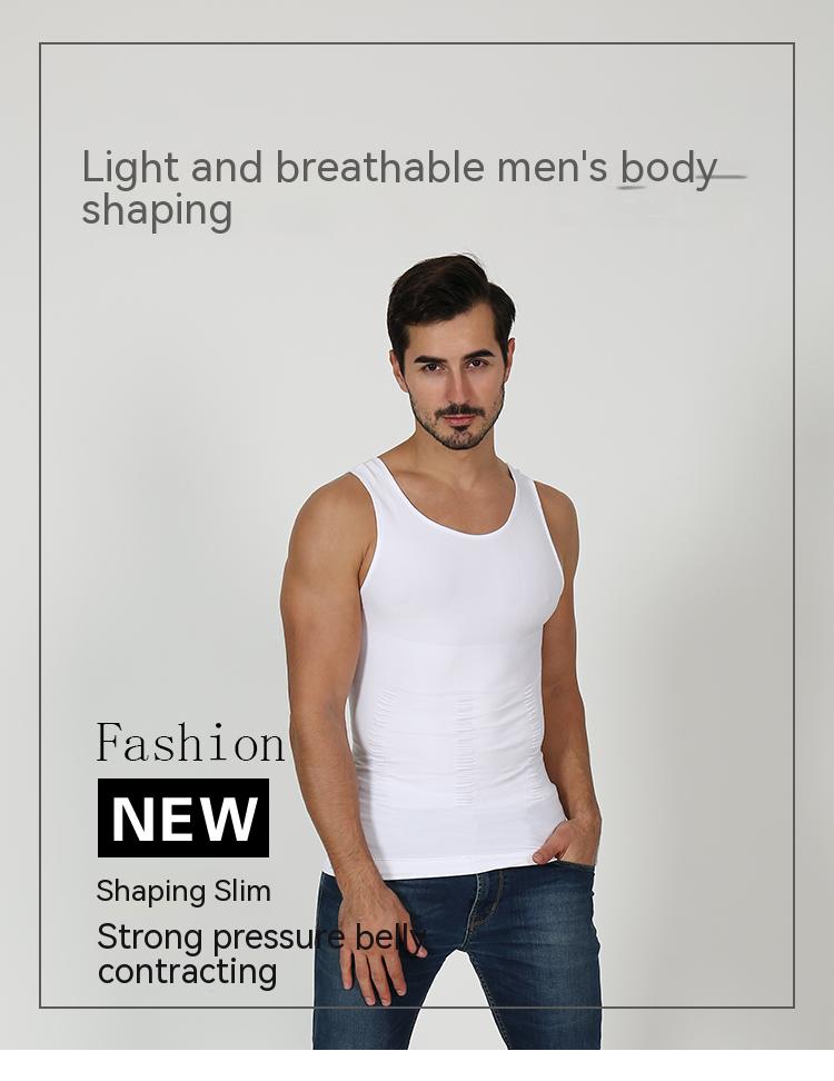 Sculpt your silhouette with this men's compression body shaper tank top—your secret slimming vest! -