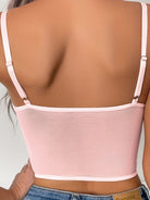 Floral Lace Push Up Cami Coeset, Contrast Mesh Hollow Out Crop Top Bra, Women's Lingerie & Underwear -