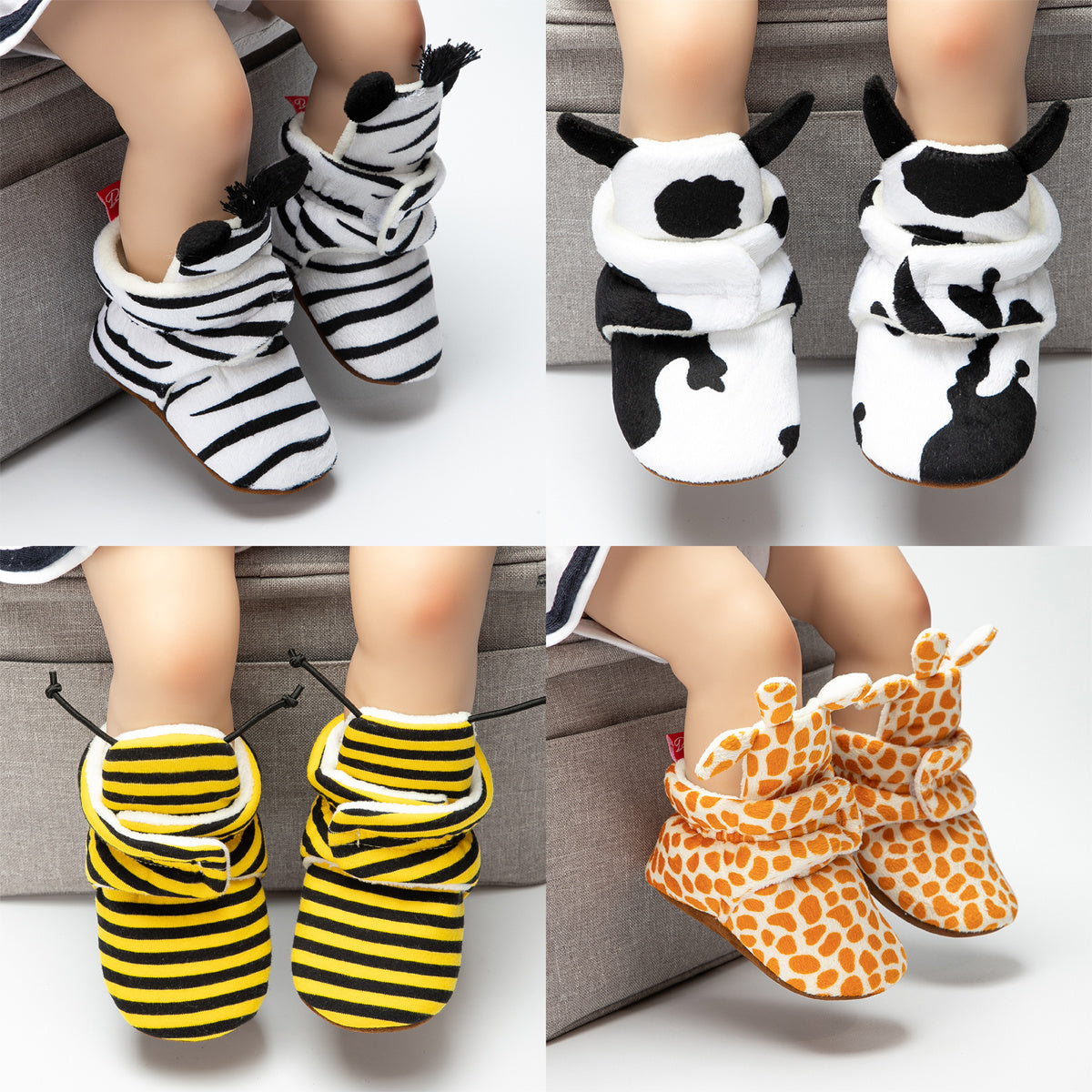 Keep tiny toes cozy with these newborn baby animal fleece socks-shoes—perfect for autumn and winter snuggles! -