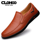 Step into comfort and safety with these men's genuine leather slip-on, slip-resistant shoes! -