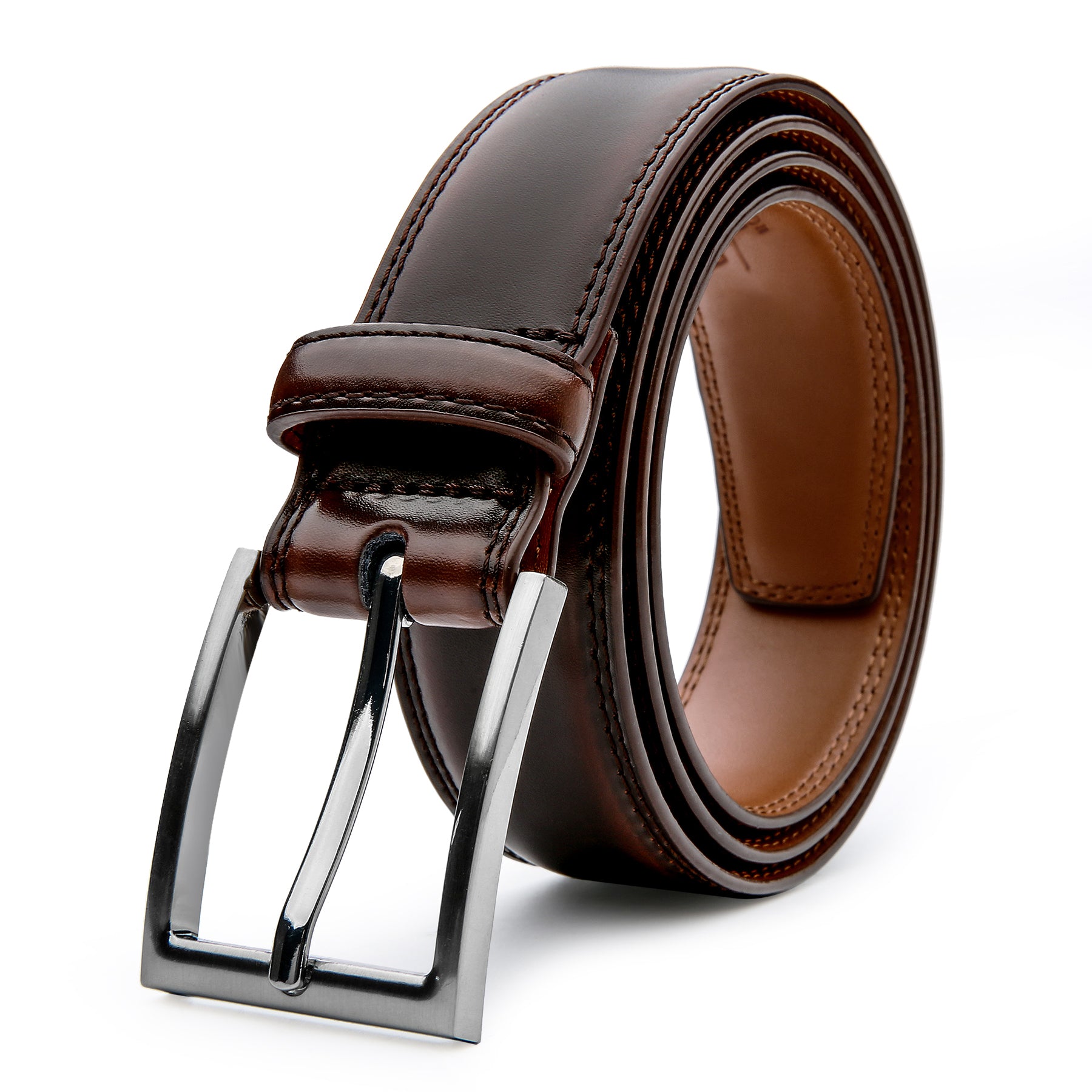 Men's Leather Belt, Fashion & Classic Casual Belt with Single Prong Buckle for Jeans, Pants, Work And Business, Gift for Dad & Husband -