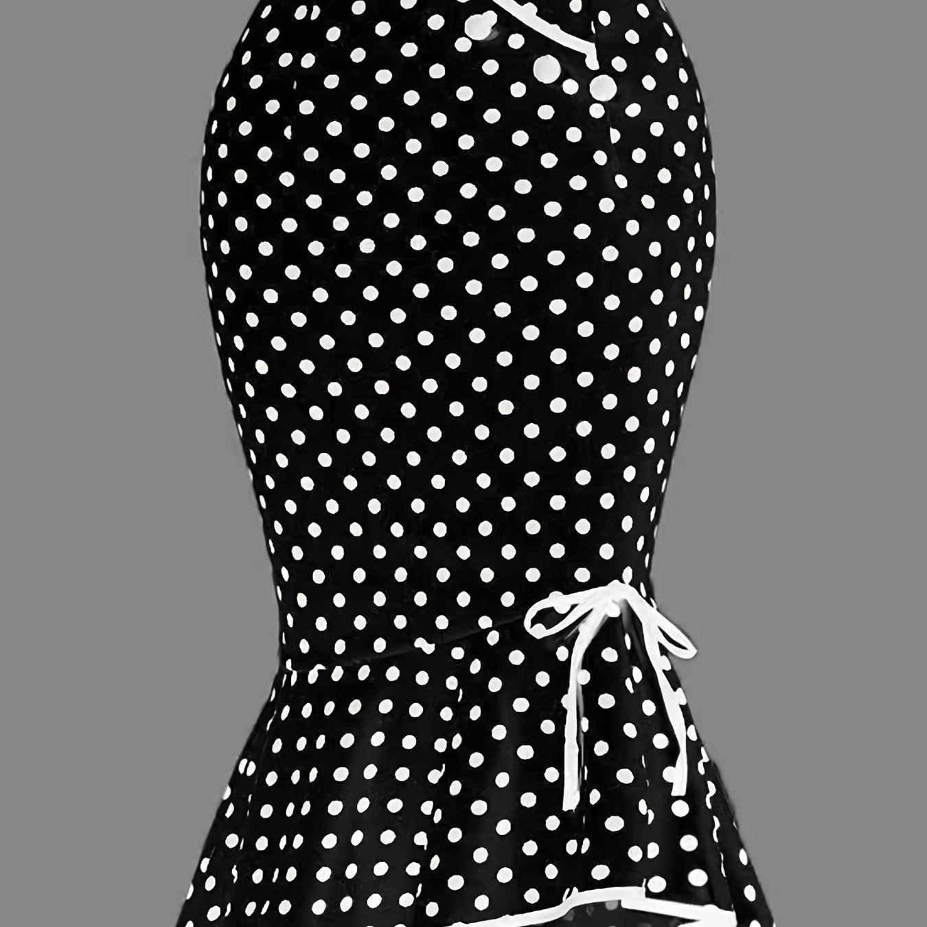 Polka Dot Bodycon Button Lace Up Skirts, Sexy Mature Fishtail Party Skirts, Women's Clothing -