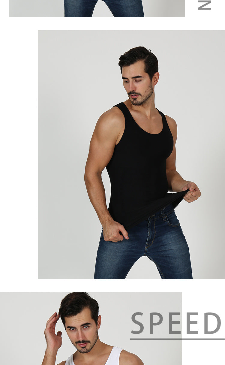 Sculpt your silhouette with this men's compression body shaper tank top—your secret slimming vest! -