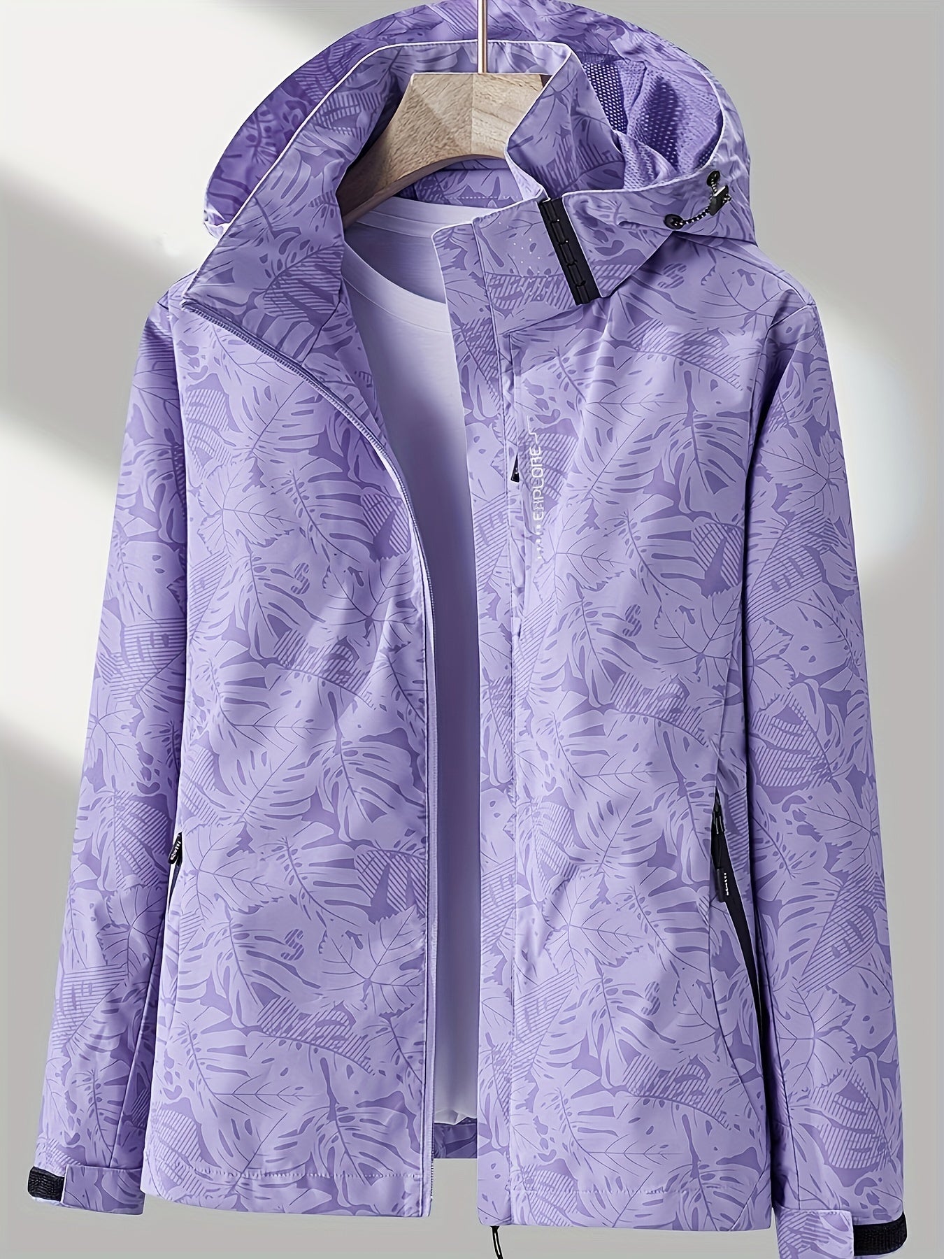 Women'S Windproof Jacket with Full-Zip Front - Lightweight Outdoor Coat, Stand Collar, Non-Stretch Fabric for Hiking, Camping, Travel - Bright Pink Windproof Shell (Spring/Fall/Summer) - Easy-Care Design, Hiking Gear, Camping -