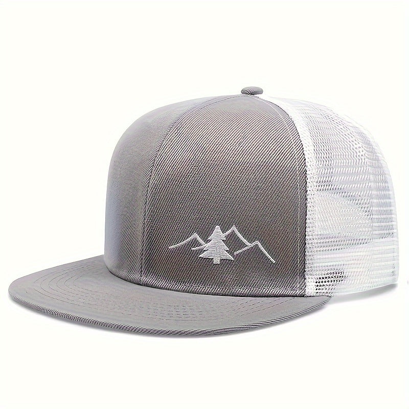 Vintage Pine Tree Embroidered Trucker Cap -