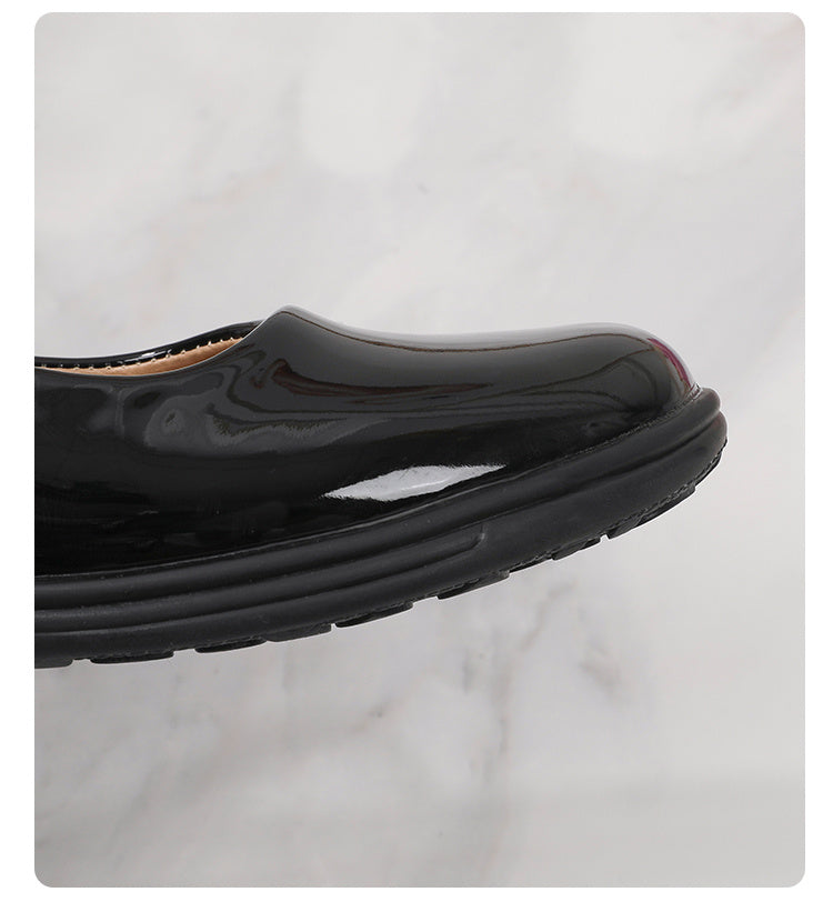 Girls' Black Mary Jane Shoes with Bow Detail - Non-Slip Synthetic Faux, Ideal for Performances & School Uniforms -