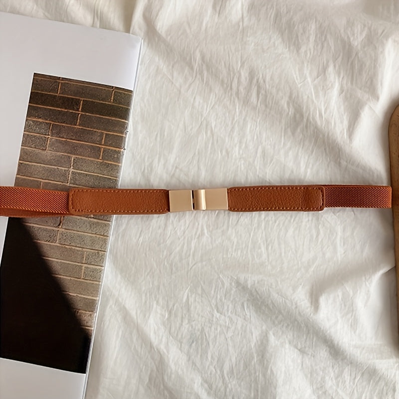 Elastic Waist Cincher Belt - Stylish Black & Golden Design, Versatile Corset for Dresses & Coats, Perfect for Casual & Formal Occasions, Everyday Fashion Accessory|Vintage Style Belt|Elastic Cincher Belt -