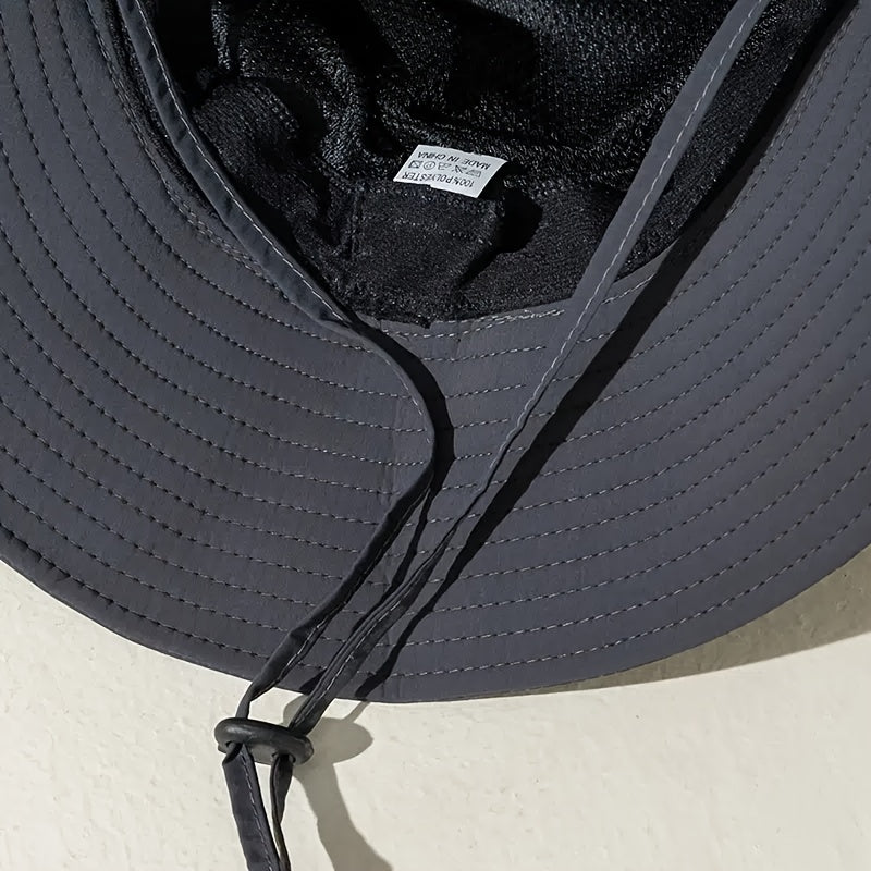 Wide Brim Fisherman Hat - djustable Unise Outdoor Sun Hat with UPN-like Buckle, Breathable -Season for Men & Women, Fishing,W Beach - Black (White Piping) - Hand Wash Only, Bucket Hat, Fishing Hat, Bucket Hat Women, Hats For -