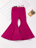 Girls' High-Waisted Flared Pants - Stretchy Bell-Bottoms, Non-Belted Waist, for Dance, Everyday & Formal Events - Spring/Fall Pants for Girls - Easy-Care Outfit, Dance Attire, Non belted Design, Comfortable Fit, Perfect for O -