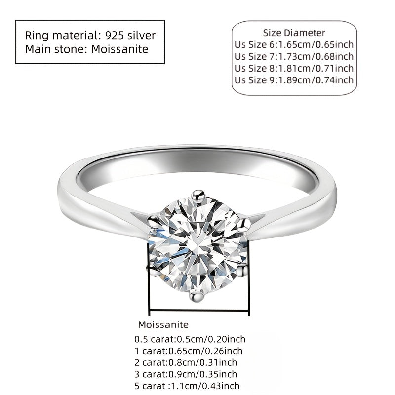 Sparkle bright with this women's one-carat silver moissanite ring! -