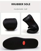 Step into comfort and safety with these men's genuine leather slip-on, slip-resistant shoes! -