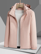 Women's Autumn and Winter Outdoor Sports Casual Warm Fleece Lined Windproof Stand Collar Jacket -