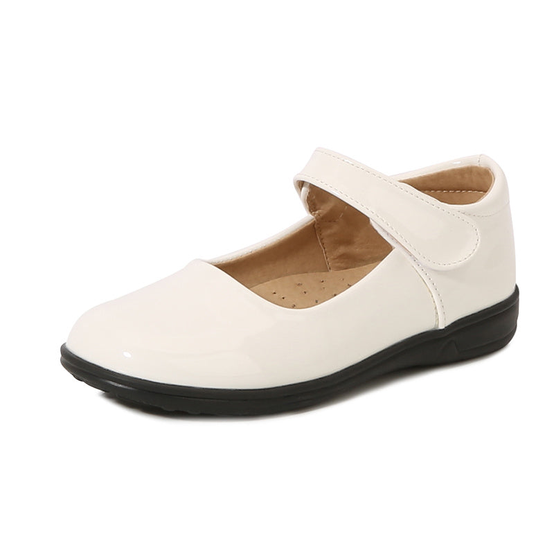 Girls' Black Mary Jane Shoes with Bow Detail - Non-Slip Synthetic Faux, Ideal for Performances & School Uniforms -