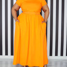 Plus Size Solid Short Sleeve Maxi Dress, Women's Plus Medium Stretch Elegant Long Dress -