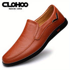 Step into comfort and safety with these men's genuine leather slip-on, slip-resistant shoes! -