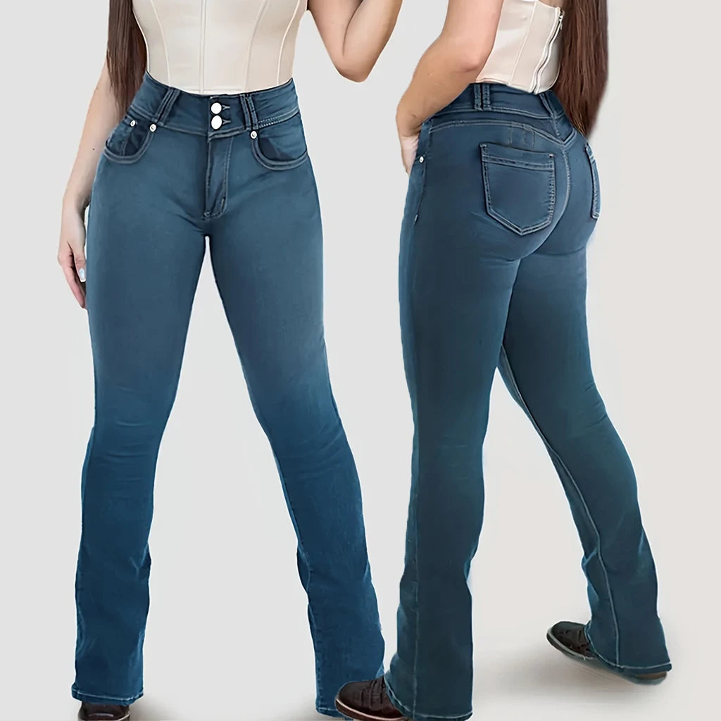 Women's High Waisted Stretchy Bootcut Jeans -