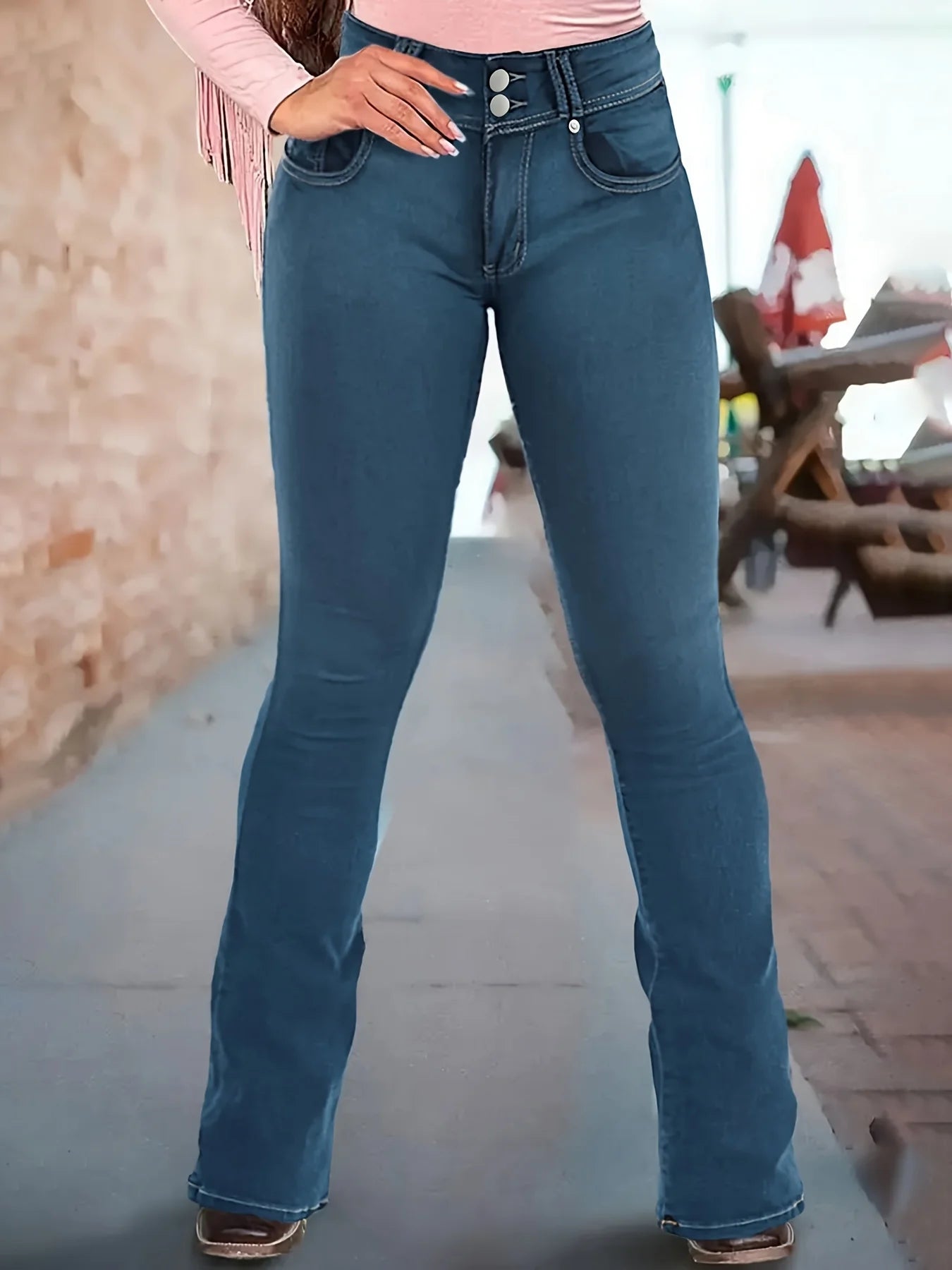 Women's High Waisted Stretchy Bootcut Jeans -